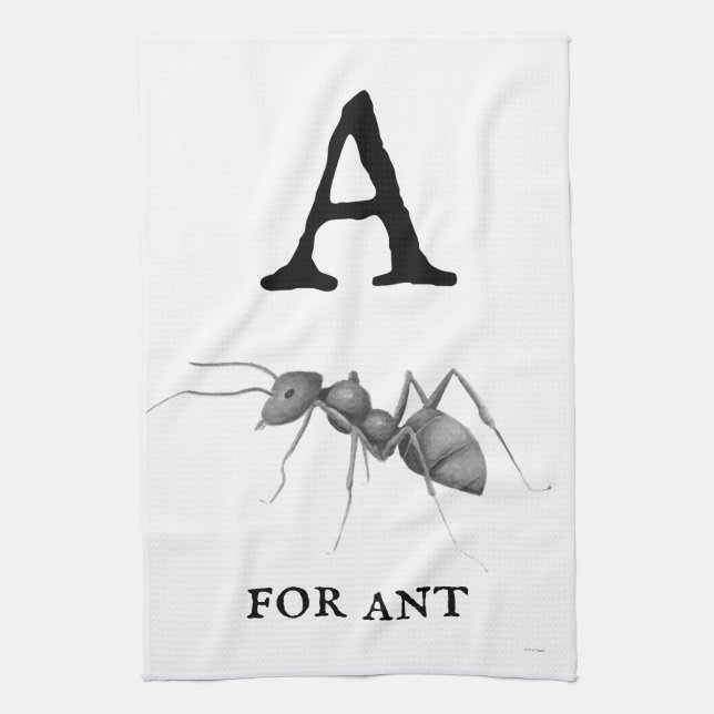 "A" for Ant  Kitchen Towel (Vertical)