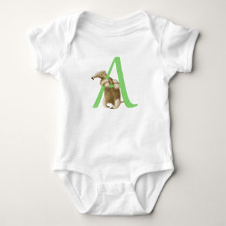 A for Anteater Initial Monogram Baby Bodysuit