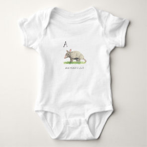 A for Armadillo Baby Bodysuit