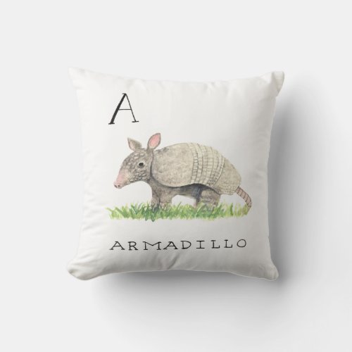 A for Armadillo Pillow