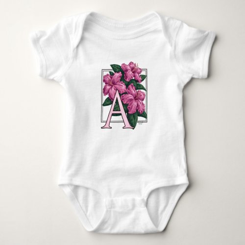 A for Azalea Flower Monogram Baby Clothes Baby Bodysuit