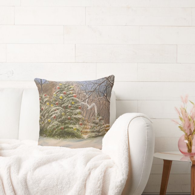 A Forest Christmas, by Gary Poling Throw Pillow (Couch)