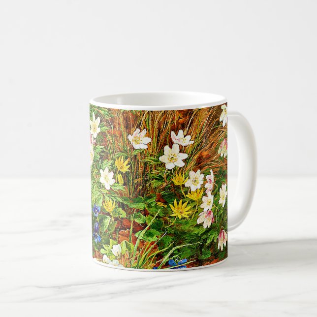 A Forest Floor with Anemones and Violets Coffee Mug (Front Right)