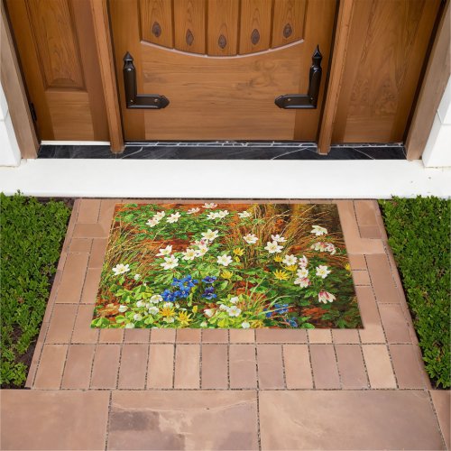 A Forest Floor with Anemones and Violets Doormat