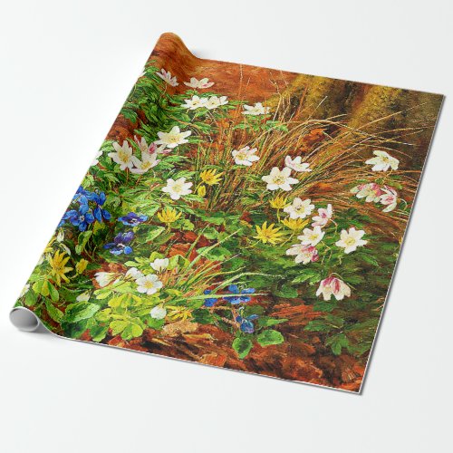 A Forest Floor with Anemones and Violets Wrapping Paper