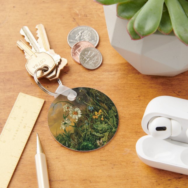 A Forest Floor with Daisies, Primroses, ... Keychain (Desk)