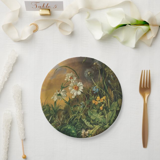 A Forest Floor with Daisies, Primroses, ... Paper Plates (Wedding)
