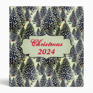 A Forest of Snow Covered Christmas Trees 3 Ring Binder