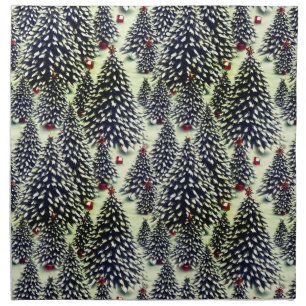 A Forest of Snow Covered Christmas Trees Cloth Napkin