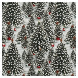 A Forest of Snow Covered Christmas Trees  Fabric