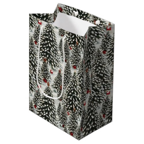 A Forest of Snow Covered Christmas Trees  Medium Gift Bag