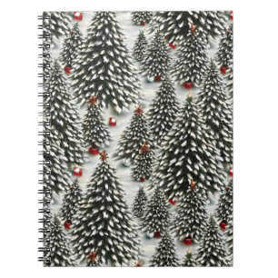 A Forest of Snow Covered Christmas Trees Notebook