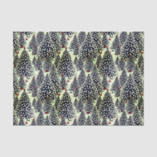 A Forest of Snow Covered Christmas Trees Tissue Paper