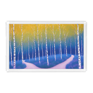 A Fork in Time – A Woodland Landscape Acrylic Tray