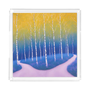 A Fork in Time – A Woodland Landscape Acrylic Tray