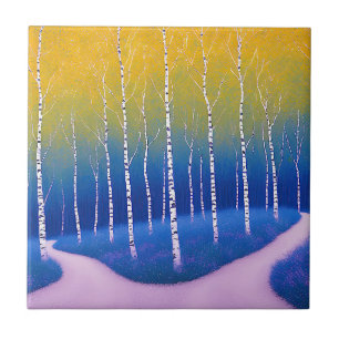 A Fork in Time – A Woodland Landscape Ceramic Tile