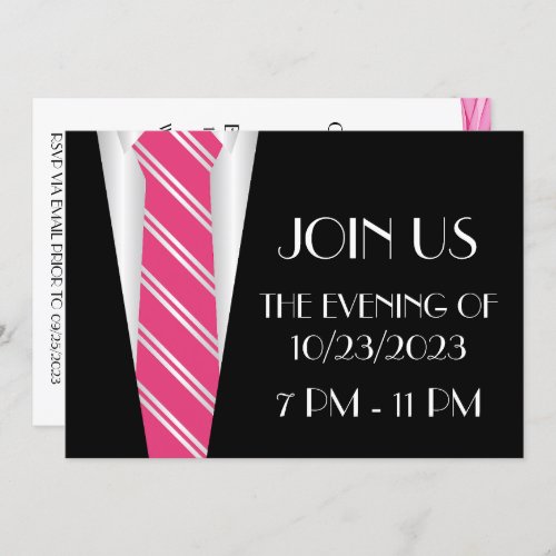 A Formal Pink Tie Invitation