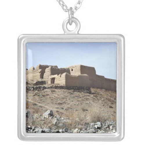 A fortified compound in the village of Akbar Kh Silver Plated Necklace