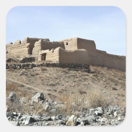 A fortified compound in the village of Akbar Kh Square Sticker
