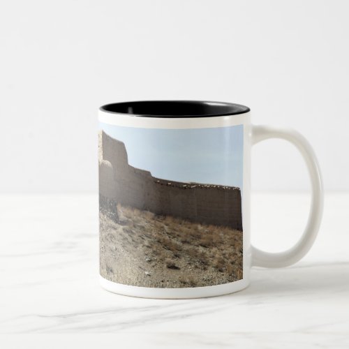 A fortified compound in the village of Akbar Kh Two_Tone Coffee Mug