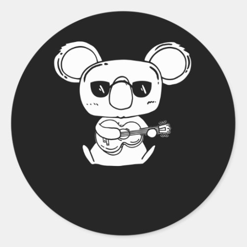 A Four String Ukulele Instrument With Koala Classic Round Sticker