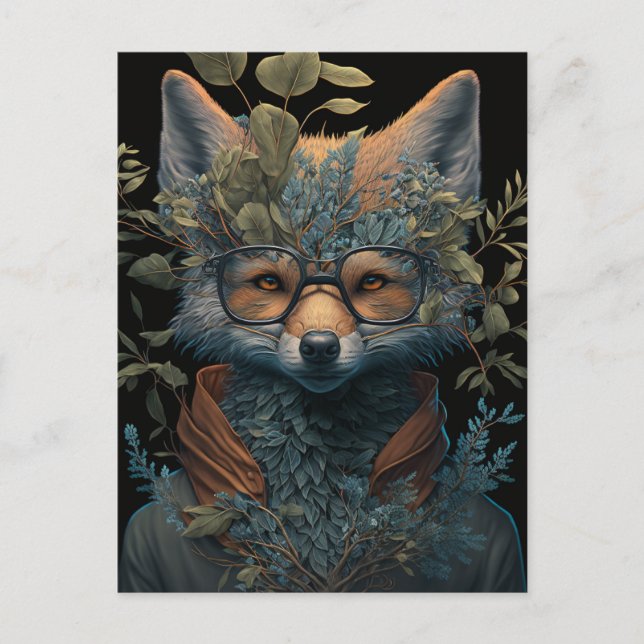 A Fox in Glasses Postcard (Front)