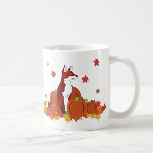 A Fox in the Pumpkin Patch Harvest Time Coffee Mug