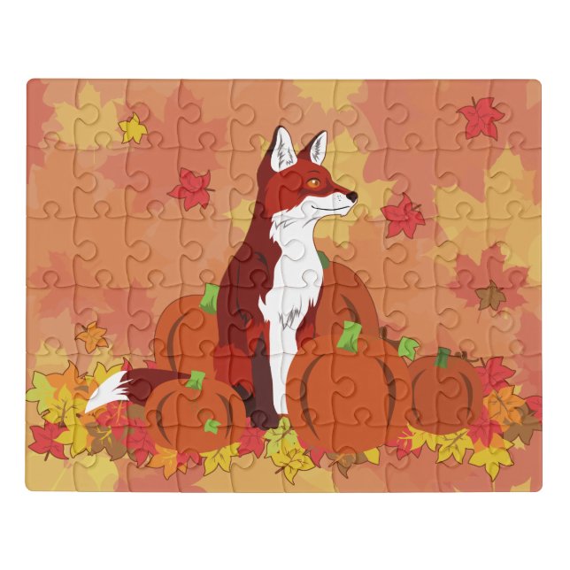 A Fox In the Pumpkin Patch Jigsaw Puzzle (Puzzle Horizontal)