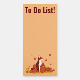 A Fox In the Pumpkin Patch Magnetic Notepad