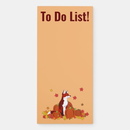 A Fox In the Pumpkin Patch  Magnetic Notepad