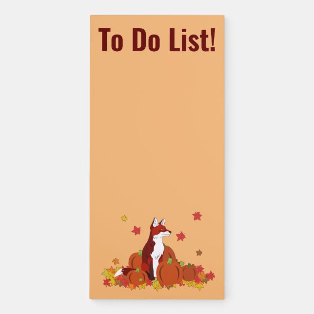 A Fox In the Pumpkin Patch  Magnetic Notepad (Front)