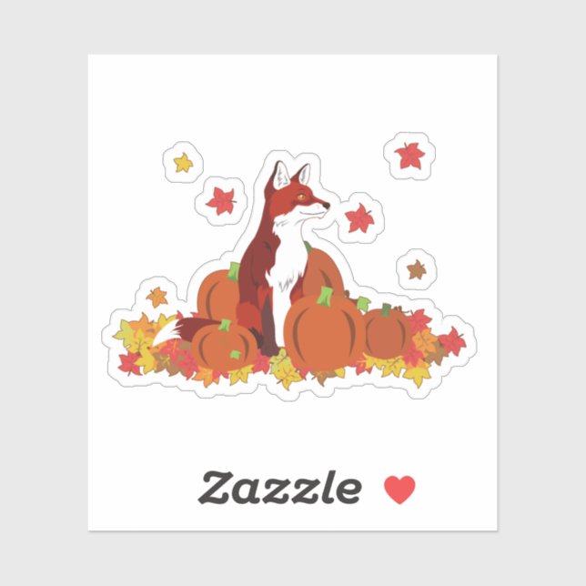 A Fox In the Pumpkin Patch Sticker (Sheet)