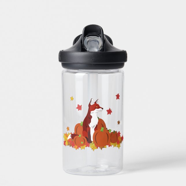 A Fox In the Pumpkin Patch  Water Bottle (Front)
