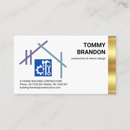 A_Frame Building Contractor Business Card