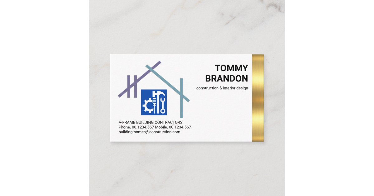 A-Frame Building Contractor Business Card | Zazzle