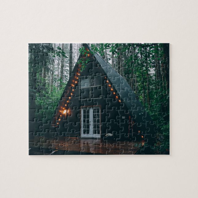 A FRAME CABIN CHRISTMAS JIGSAW PUZZLE (Horizontal)
