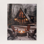 A-frame Cabin house Christmas  Jigsaw Puzzle