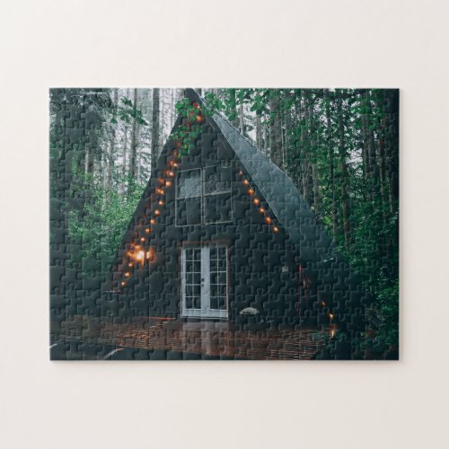 A FRAME CABIN IN THE WOODS JIGSAW PUZZLE
