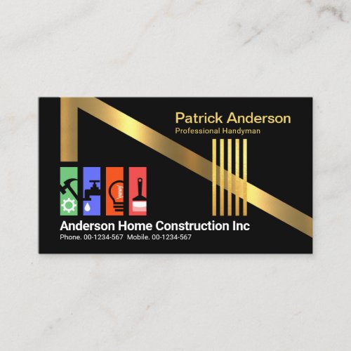 A_Frame Rooftop Building Contractor Business Card