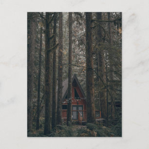 A-FRAME TINY HOUSE CABIN IN THE WOODS POSTCARD