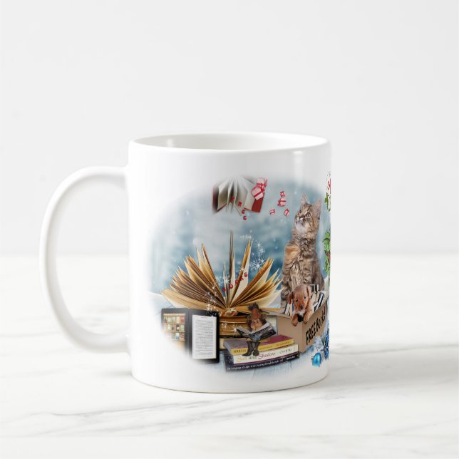 A free book message  coffee mug (Left)