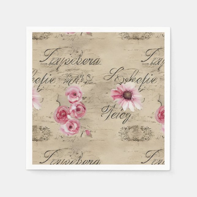 A French Ephemera Design Series 20 Napkins (Front)