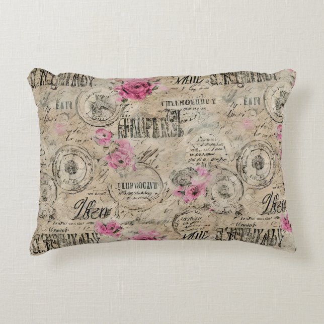 A French Ephemera Design Series 24 Accent Pillow (Front)