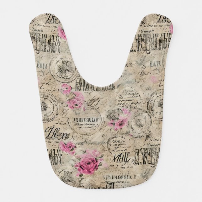 A French Ephemera Design Series 24 Baby Bib (Front)