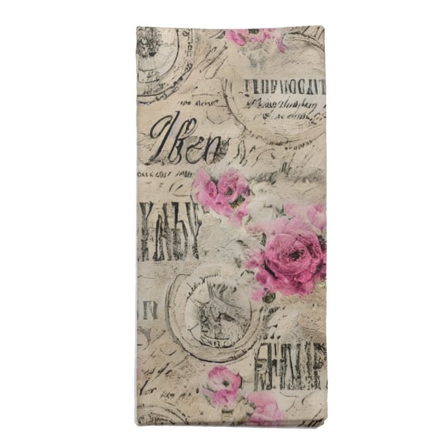 A French Ephemera Design Series 24 Cloth Napkin (Folded)