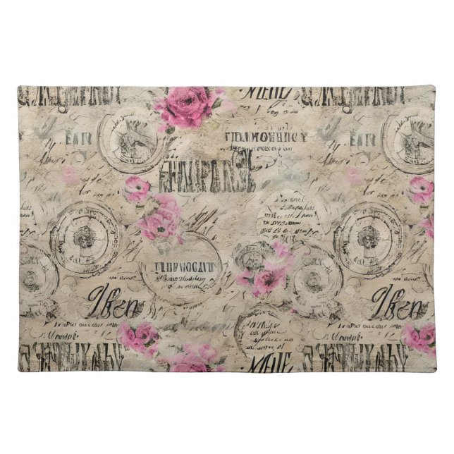 A French Ephemera Design Series 24 Cloth Placemat (Front)