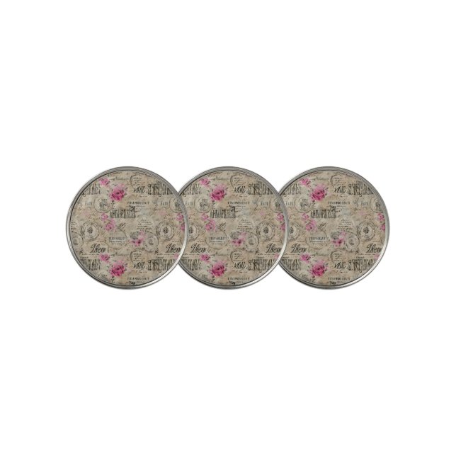 A French Ephemera Design Series 24 Golf Ball Marker (3 Up)