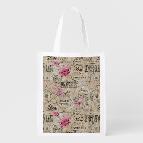 A French Ephemera Design Series 24 Grocery Bag