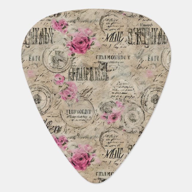 A French Ephemera Design Series 24 Guitar Pick (Front)