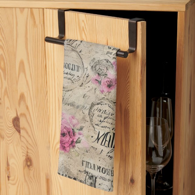 A French Ephemera Design Series 24 Kitchen Towel (Thirds Fold)